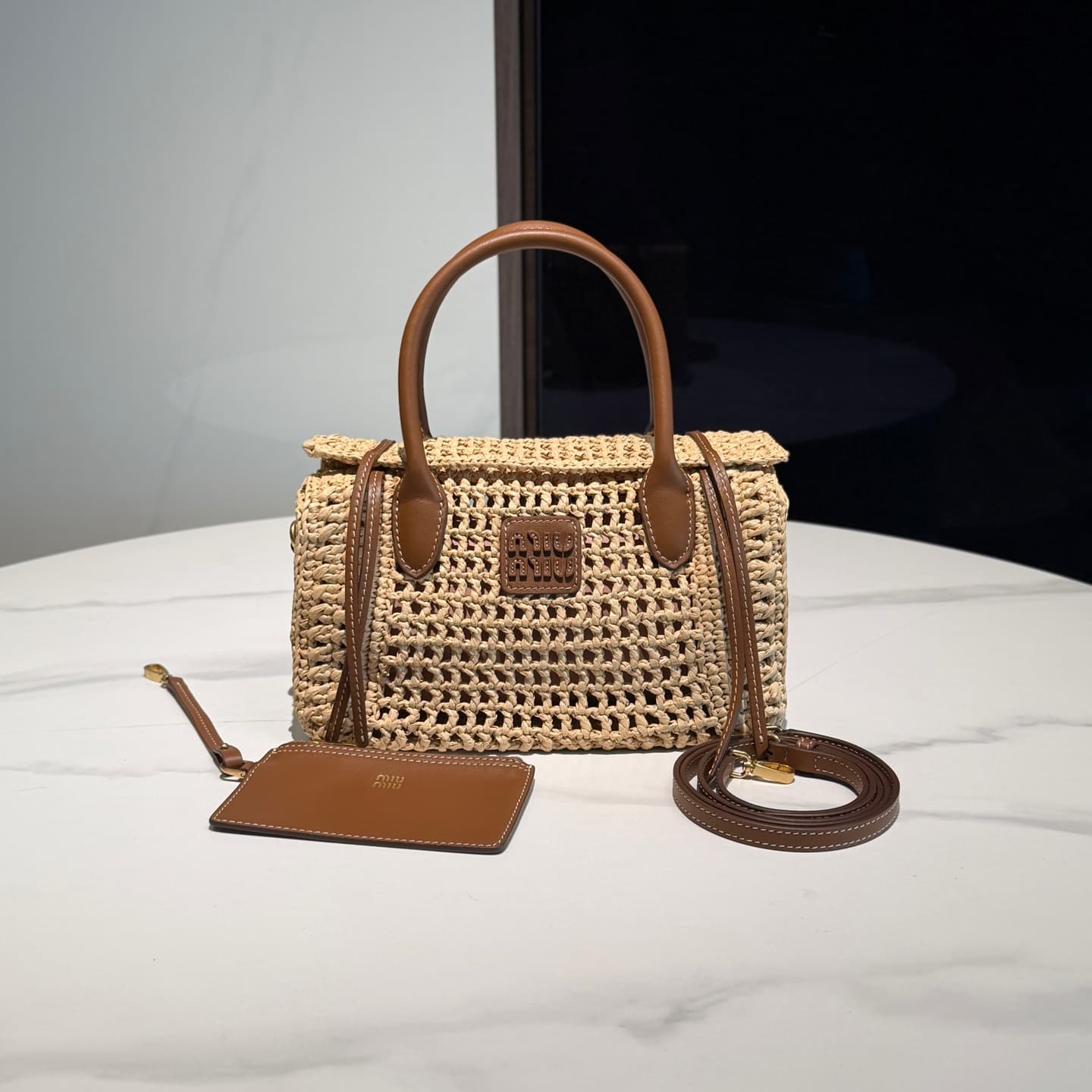 Raffia handbag