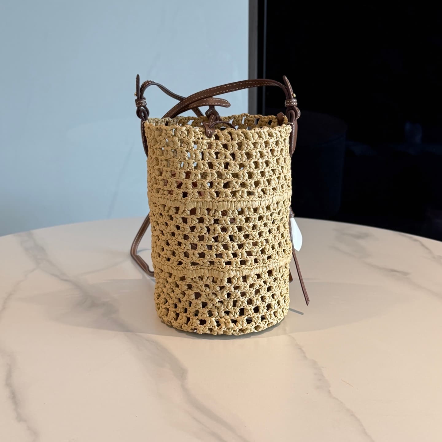 Raffia crochet pouch alternate view