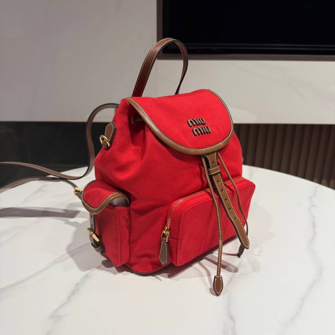 Denim backpack alternate view