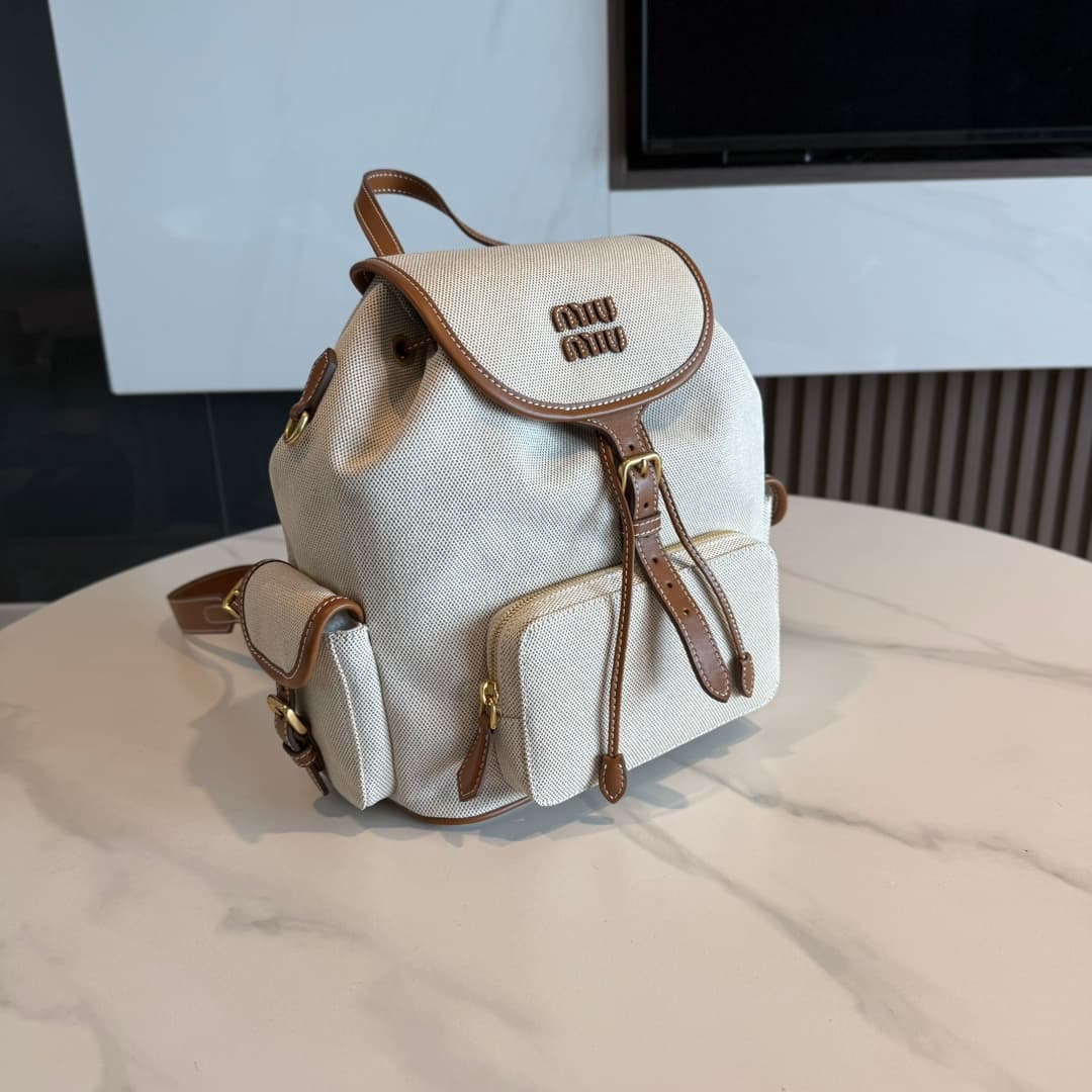 Denim backpack alternate view