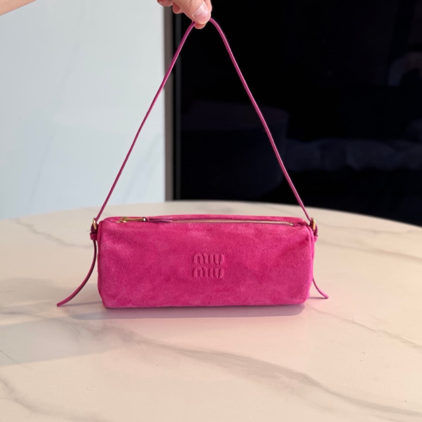 Suede pouch