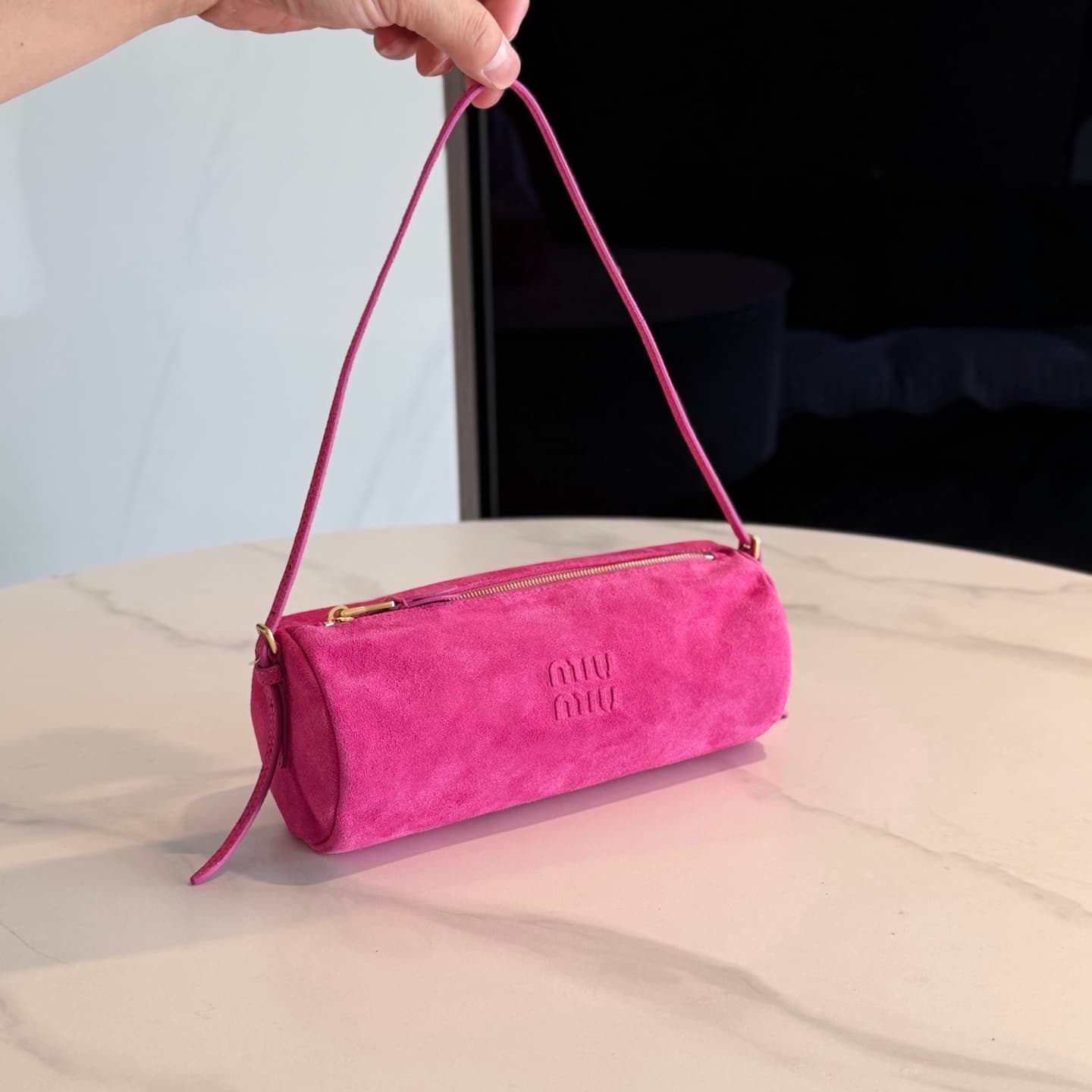 Suede pouch alternate view
